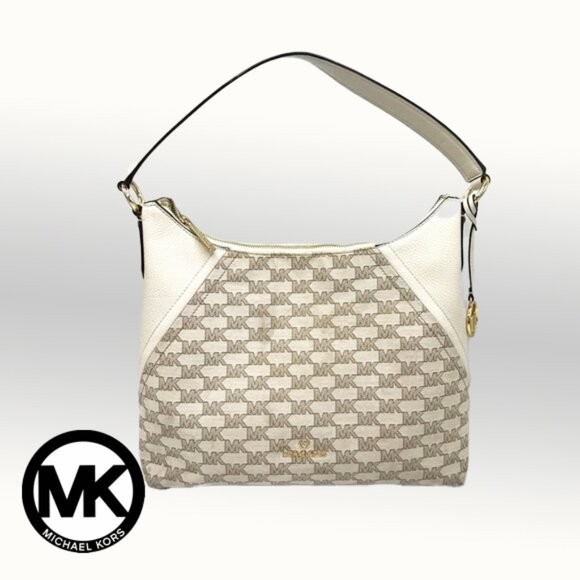 Michael Kors Aria Large Signature Logo Jacquard Shoulder Bag *Clearance Rack*