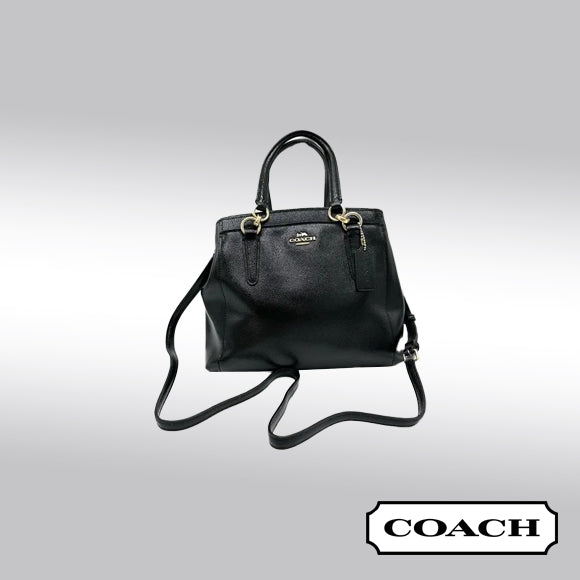 Coach Minetta Crossbody Bag – Black Crossgrain Leather