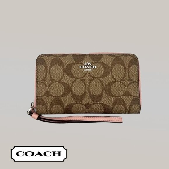 Coach Signature Zip Around Wallet
