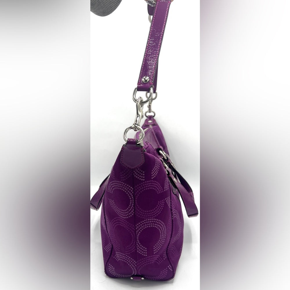 Coach Dotted Ashley Purple Berry Satchel