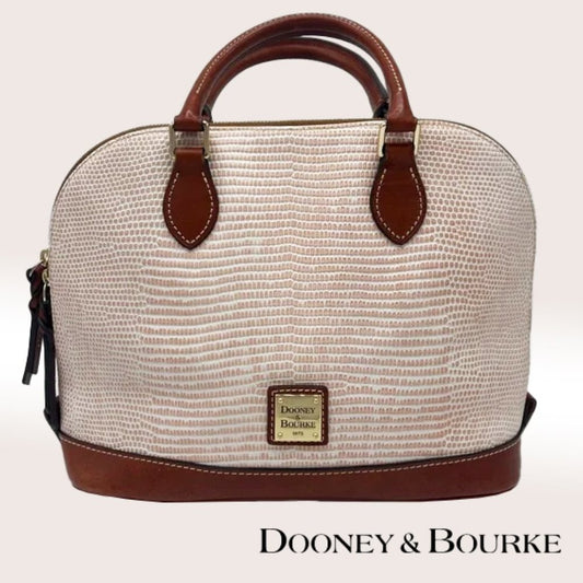 Dooney & Bourke Pink Lizard Embossed Zip Zip Satchel