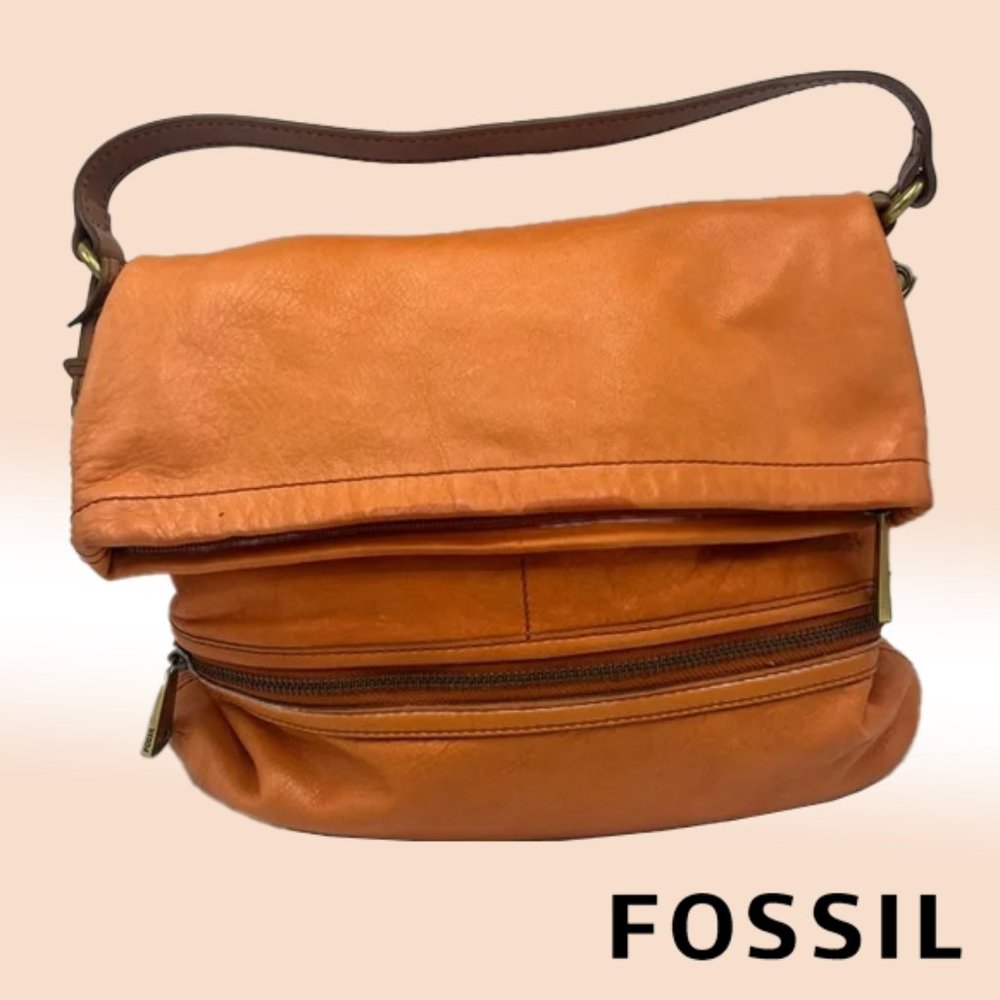 Fossil Explorer Flap Fold Over Hobo Bag