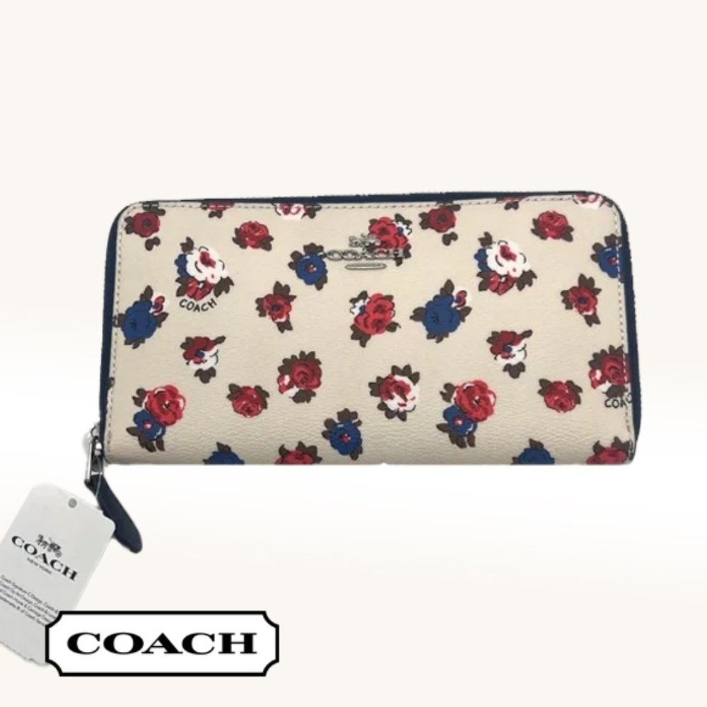 Coach Tea Rose Accordion Wallet