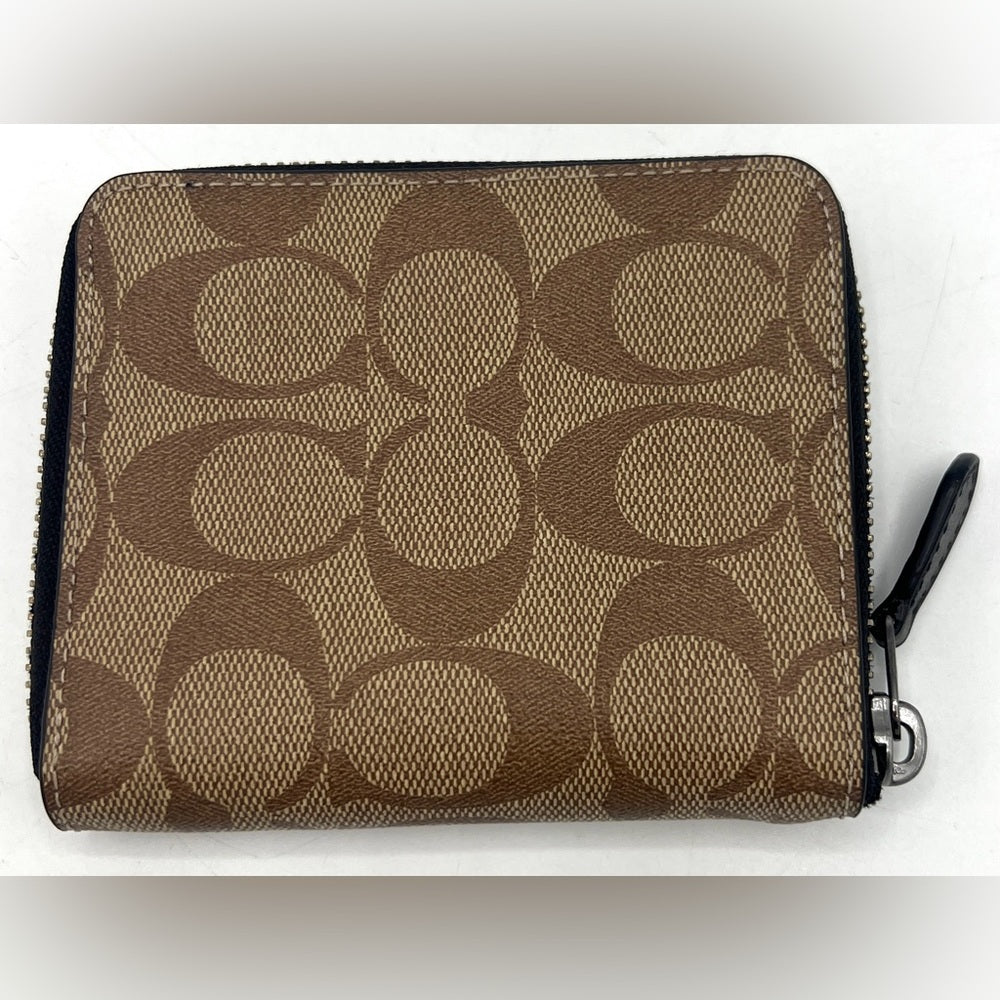 Coach Signature Canvas Medium Zip Around Wallet