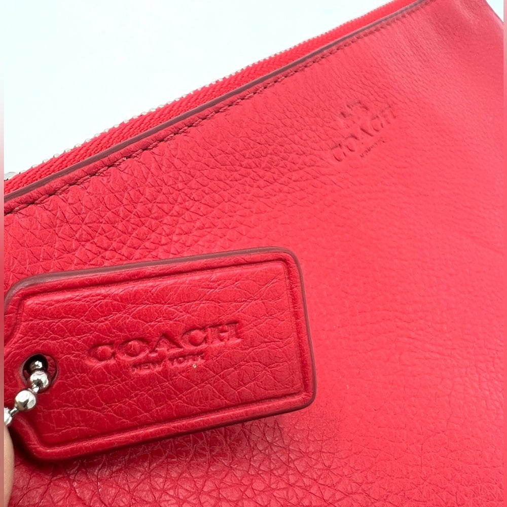 Coach Polished Pebble Double Zipper Wristlet NWOT