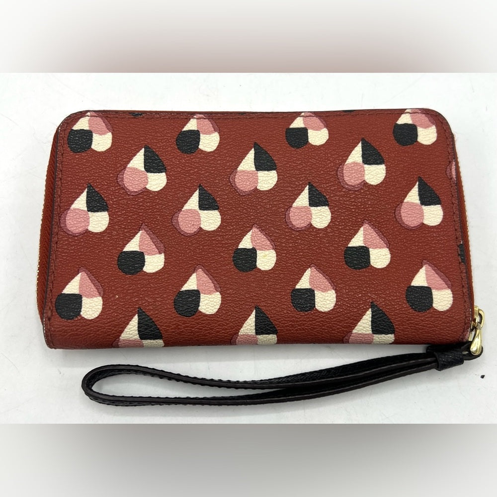 Coach Checkered Hearts Medium Wallet